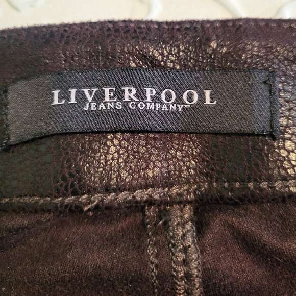 Liverpool NWOT Sienna Brown Textured Soft Pull on Leggings Women's Size 12 - Picture 8 of 11